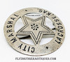 Wonderful Old West 1880’s – 1890’s La Crosse Kansas City Marshal Circle Star Badge in Nickel Plated Nickel