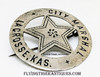 Wonderful Old West 1880’s – 1890’s La Crosse Kansas City Marshal Circle Star Badge in Nickel Plated Nickel