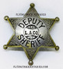 Wonderful 1900’s – Early 1910’s Los Angeles County California Deputy Sheriff “Baseball” 6-point Round Tip Star Badge by LARSCO with Cartouche Mark
