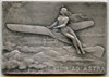 Pre-Entry WWI French Table Model. Nude Piloting a Bleriot Monoplane Over the Clouds