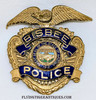 Rare circa 1970 Bisbee Arizona Police Hat Badge by Entenmann-Rovin Control # 13 on Back