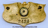 Beautiful Numbered 1930’s US Department of Agriculture Hat Badge in Gold Filled Brass with Hard fired Blue Enameling