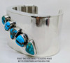 Wonderful circa Late 1950’s Navajo Silver Mid-Century Modernist Bracelet with Turquoise Mountain Turquoise by RAMON PLATERO