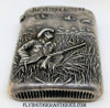 Beautiful Sterling circa 1907 Vesta match Safe with Duck Hunting Scene UL&D 1882 – 1907