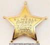 Great 1919 Wichita County Texas 14K Gold 5-point Round Tip Star Badge of Sheriff R.L. McFall