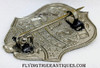 Circa 1900 Deputy US Marshal Eagle Top Shield Badge in Nickel Plated Brass