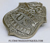Circa 1900 Deputy US Marshal Eagle Top Shield Badge in Nickel Plated Brass