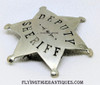 Great Old West Early 1890’s “Stock” Deputy Sheriff 6-point Disk Tip Star Badge by Denver Colorado Maker A.S. Cater