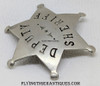 Great Old West Early 1890’s “Stock” Deputy Sheriff 6-point Disk Tip Star Badge by Denver Colorado Maker A.S. Cater