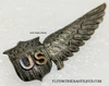 Lovely WWI circa 1917 US Air Service Junior Military Aviator, or Observer, Half wing. Shirt Size in Silver with gold US by Eiserstad + Extremely Rare