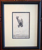 Beautiful Framed 1933 Dated Pen & Ink of 1930s USAC Bi-Plane Signed McQuillan