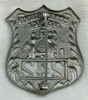 Beautiful 1920s Hoboken, New Jersey Police Patrolman Badge in Period NYC Style