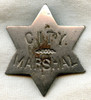 Great circa 1880s - 1890s "Stock" City Marshal Smaller Size 6 Point Star Badge