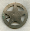 Circa 1870s-1880s Old West Handmade Police Circle Star in Nickel with Initials