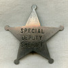 Circa 1910 'Stock' Special Deputy Sheriff 5-Point Star Posse Badge by Omaha Maker