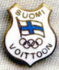 Rare Enameled Lapel Badge for the Cancelled 1940 Olympic Games at Helsinki, Finland In Pinback