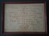 Beautiful Framed Arts & Crafts Period Embroidery w/ Floral Pattern & Song Verse