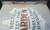 Great Old 1930's Connecticut Forest Fire Warden Station Sign. RARE Two Sided Flange Type