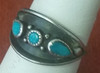 Lovely Vintage 1970's Native American Turquoise & Silver Ring Size 6-1/2