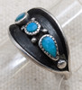 Lovely Vintage 1970's Native American Turquoise & Silver Ring Size 6-1/2