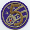 Beautiful Minty Korean War USAF 5th Air Force Patch Japanese Made in Bullion on Wool