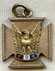 Early 1900's Fraternal Order of Eagles Watch Fob in Gold Fill & Enamel