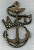 Rare Sterling WWI - 1920's USN CPO Hat Badge Maker Marked A.E. Co.