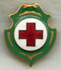 Beautiful WWI Croce Rossa Italiana Italian Red Cross Badge by Johnson Milano