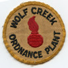 Rare, Early WWII Ca. 1942 Wolf Creek Ordnance Plant War Worker Shoulder Patch from Milan, TN