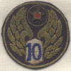 Beautiful CBI-Made USAAF 10th Air Force Bullion Shoulder Patch with Snaps