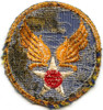 WWII USAAF HQ Patch, Large Gold Border. Variant Lighter Color Blue