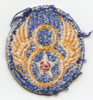 WWII USAAF 8th Air Force Patch "Light Blue, Thick Double Loops" Variant, Well Used