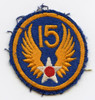 WWII USAAF 15th Air Force Patch "Solid Wings" Variant, Moderately Used
