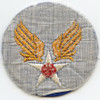 WWII USAAF HQ Wool Felt Shoulder Patch Without Border Orange "Skeleton" Wings