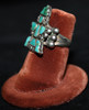 Wonderful, Old 1930's - 40's Zuni Turquoise & Silver Kachina Ring. Smaller Size.