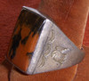 Nice Old 1940s Navajo Fire Agate & Silver Ring