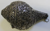 Beautiful Antique Tibetan Silver Encrusted Conch Shell Horn or Shankha Ornately Decorated