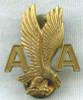 1980s American Airlines Flight Attendant Hat Badge 6th Issue Gold Color for 5+ Years Service