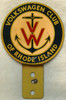 Great, Rare Ca. 1960 Volkswagen Club of Rhode Island License Plate Topper / Car Badge