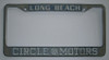1960s Volkswagen Dealer License Plate Frame from Circle Motors, Long Beach, CA Light Blue