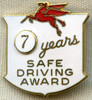 Minty 1940's Mobil Socony 7 Years Safe Driving Award with Red Pegasus at Top