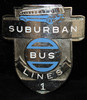 1950's Suburban Bus Lines Driver Hat Badge. Chicago Area.