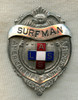 Rare Circa 1910s-1920s American Life Saving Society (ALSS) Surfman Badge