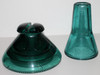 Great Ca. 1910's - 20's Large Hemingray Insulator, 2-Piece #CD 304/310, "Coolie Hat"