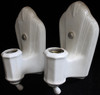 Pair of 1930's Deco Ceramic Bathroom Mirror Light Sconces in Working Order w/ Original Pulls