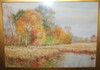 1916 Watercolor Autumn Wetlands Scene Possibly in Connecticut by Daniel F. Wentworth 1850-1934