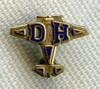 1920s de Havilland Aircraft Co. Ltd. Lapel Pin from Estate of WWI RFC Double Ace