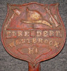 Wonderful 1890s Fireman's Grave Marker from Westbrook (Maine) Hook Co. #1 Painted Red