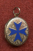 Unique 1870s Enameled Maltese Cross Locket for Child Relative of Pour le Merite (Blue Max) Winner