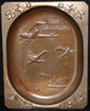 Early WWI Imperial German Air Battle "Over the Water" Bronzed Tin Cuff Link Tray